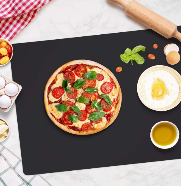 Large silicone countertop protector mat with non-slip, heat-resistant design for meal prep and daily tasks