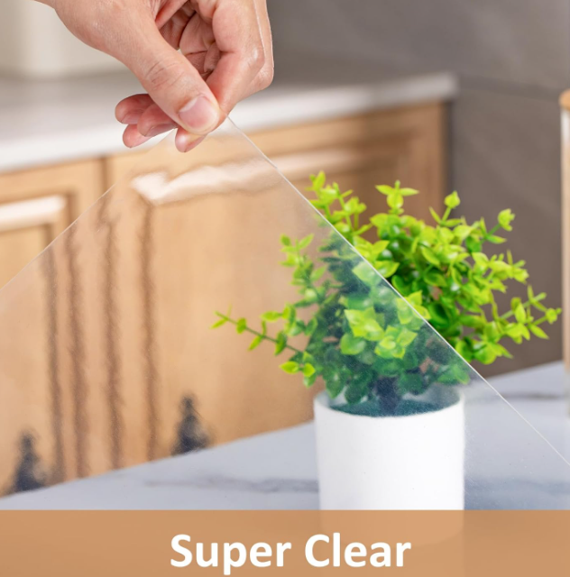 Transparent silicone countertop protector mat with non-slip, heat-resistant design for kitchens and dining tables - Image 2