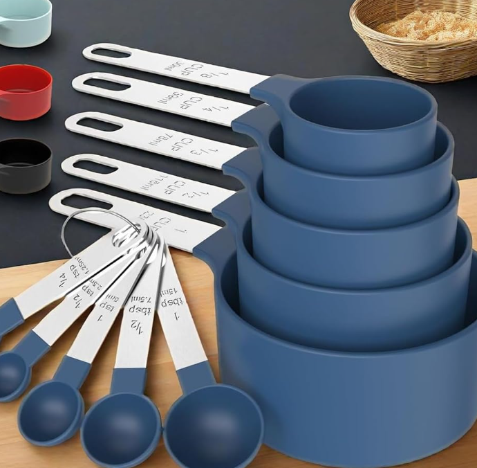 10-Piece Measuring Cup and Spoon Set with Stainless Steel Handles