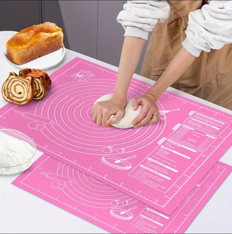 Pink, Non-Stick Silicone Kneading Mat