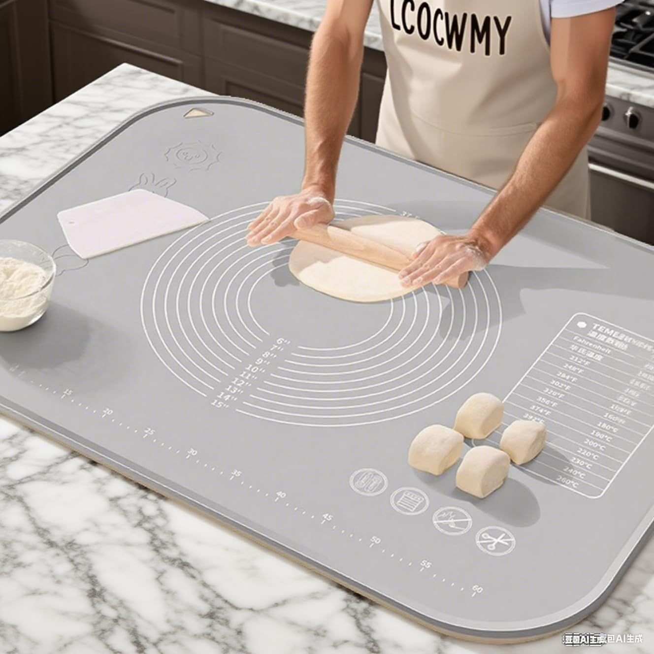 Silicone Baking Mat with Spill-Proof Edges