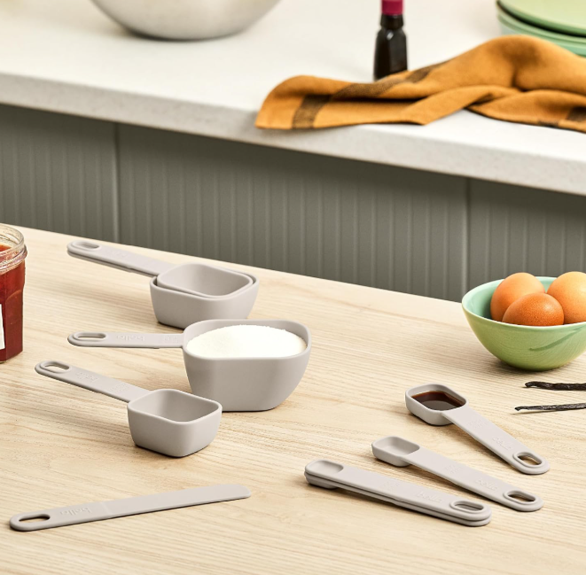 9-Piece Nesting Measuring Cup and Spoon Set (Includes 4 Cups, 4 Spoons, and 1 Leveler)